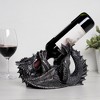 True Dragon Wine Bottle Holder | Fantasy Tabletop Statue, Gothic Wine Accessory, Soft Base Protects Tables, Pewter Color Finish - 2 of 4