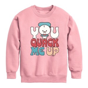 Boys' - Disney - You Quack Me Up Graphic Long Sleeve Fleece Sweatshirt - 1 of 3