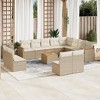 vidaXL 13 Piece Patio Sofa Set with Cushions Beige Poly Rattan - Beige With Table - 2 of 4