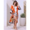 INSPIRE CHIC Women's Belt Loose Fit Causal Beach Floral Print Bikini Swimsuit Cover Up - 2 of 4