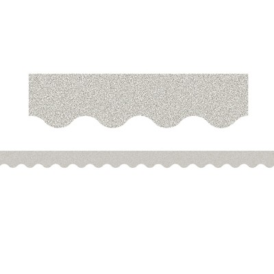 Teacher Created Resources Silver Glitz Scalloped Border Trim, 35 Feet (Pack of 6)
