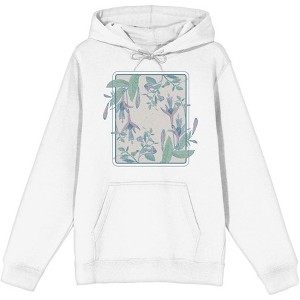 Fuschia Flowers Adult Long Sleeve Hoodie - 1 of 2