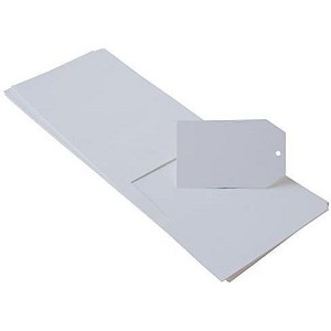 Paper Frenzy White Medium Tags 1.875" x 2.875" 100 pack Laser Compatible - 1 of 3