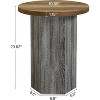 Tribesigns Round End Table, Farmhouse Side Table, Simple Night Stand for Living Room, Bedroom or Sofa Couch, Brown and Gray - 3 of 4