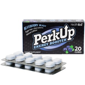 HealthA2Z PerkUp – Energy Booster Melt-in-Mouth Cubes with Natural Caffeine & B Vitamins – Blueberry Flavor - 1 of 4