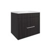 SEVOBAL Bathroom Vanities One Door Vanities with Two Drawers and Open Shelf 30in for Bathroom Storage, Black, 28.35"*23.23"*11.82" - 2 of 4