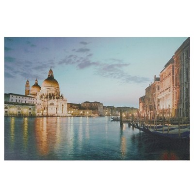 Northlight 23.5" LED Venice City Italy Sunset Scene Canvas Wall Art