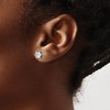 Black Bow Jewelry 7mm Antiqued Cubic Zirconia Post Earrings in Stainless Steel - 3 of 4