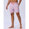 INSPIRE CHIC Men's Solid Summer Drawstring Waist Mesh Liner Back Pocket Swim Shorts - 2 of 4