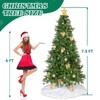FONTOI 7.5ft Artificial Christmas Tree Decorative Holiday Pine Tree with Ornaments and Skirt for Home Office Party, Green, 45.28"*12.6"*13.78" - 3 of 4