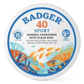 Badger Sport Mineral Sunscreen in a Tin - SPF 40 - 2.4 fl oz