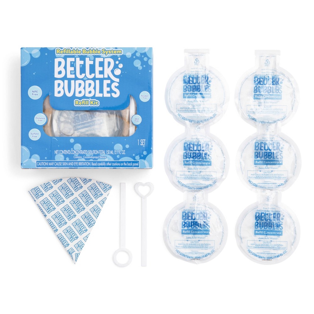 Better Bubbles Refill Kit 6pk Concentrate with 2pc Wands (2ct) 