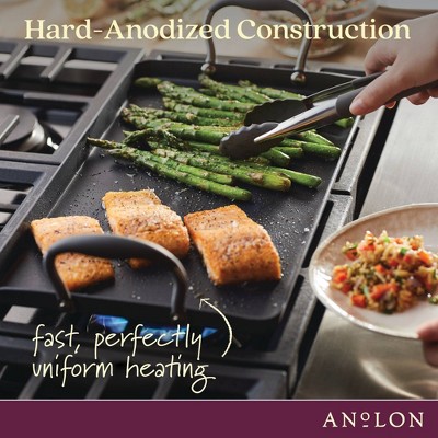 Advanced Home 10"x18" Moonstone Hard-Anodized Double Burner Griddle