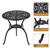 3-Piece Outdoor Cast Aluminum Bistro Set with Table & 2 Chairs, Umbrella Hole Included, for Yard, Garden, Balcony & Poolside - 3 of 4