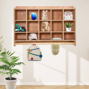 GustoWave 15 Cubbies Storage Organizer with Hooks and Shelf for Kids Toys - 1 of 4