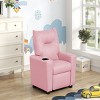 GlasFlength Sofas Kids Recliner Chair with Convenient Cup Holder Playful with Practical for Playrooms and Bedrooms, Pink, 20.5"*23"*28" - 2 of 4