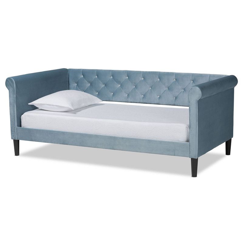 Cora Velvet Fabric Upholstered and Wood Daybed - Baxton Studio, 1 of 12