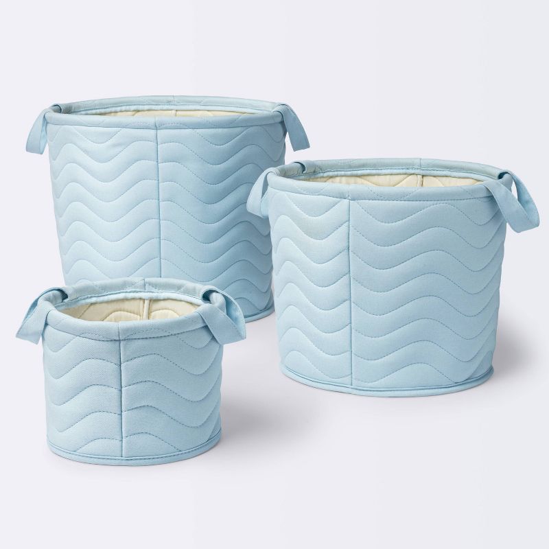 Quilted Fabric Large Round Storage Basket - Blue - Cloud Island&#8482;, 5 of 8