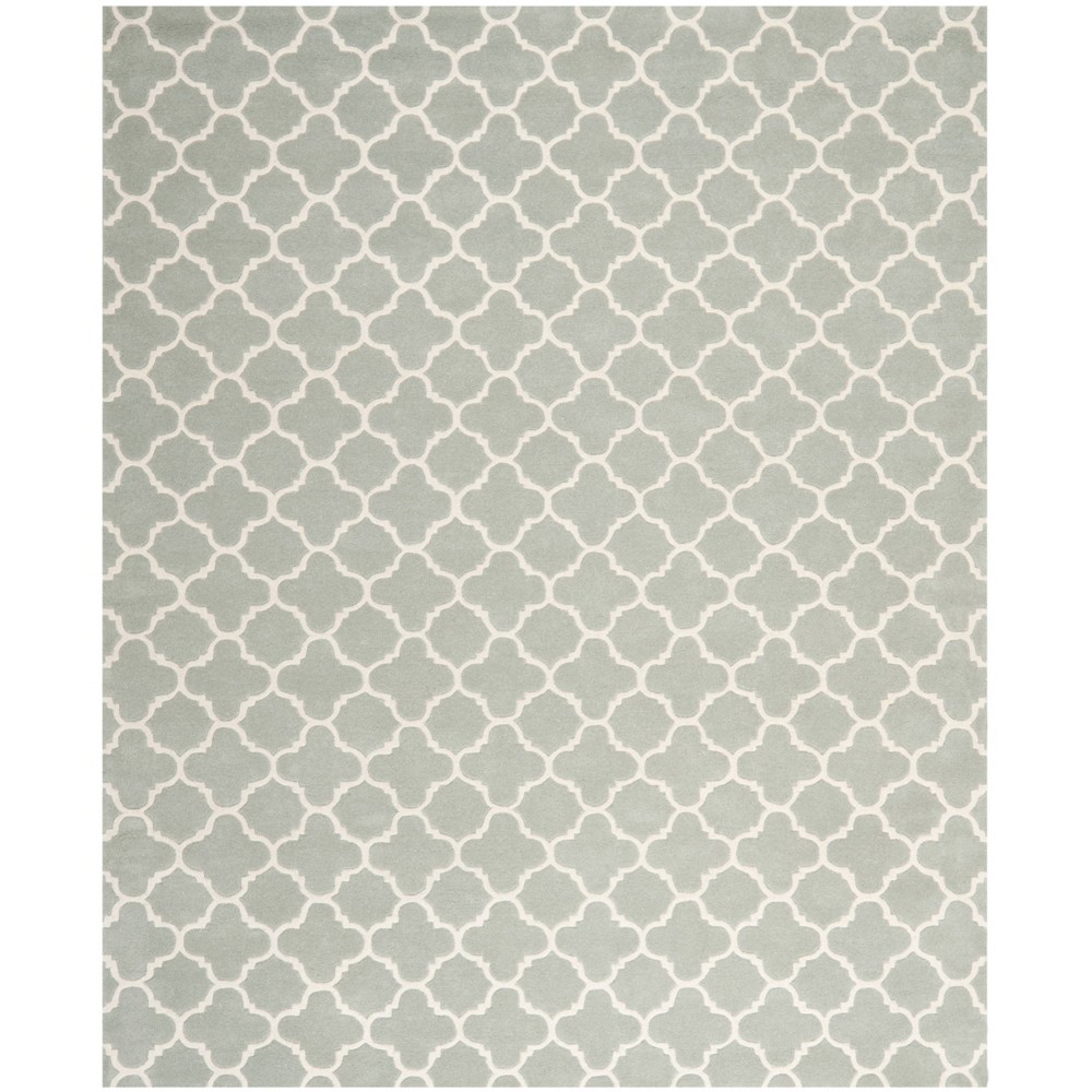  Lena Quatrefoil Design Tufted Accent Rug Gray/Ivory