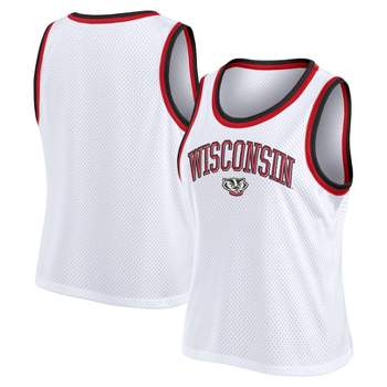NCAA Wisconsin Badgers Women's White Mesh Tank Top