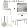 Vynxaria 6-Piece Classic Dining Set  Crystal-Trimmed Wood Table and 4 Upholstered Chairs and 1 Bench, Seats 6 - 4 of 4
