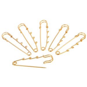Unique Bargains Metal Decorative DIY Women's Clothing Dress 3 Holes Sewing Brooch Pins 20 Pcs - 1 of 4