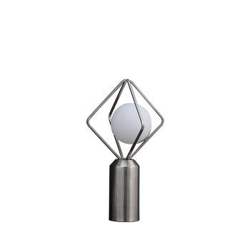 19.5" Ernst Modern Monoclinic Pendeloque Metal Table Lamp Silver - Ore International