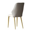 Gulches Dining Chairs Set of 2, Miller White+Gray PU Leather, Gold-Plated Carbon Steel Legs, Ergonomic Backrest, 330 LBS Capacity - 4 of 4