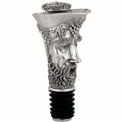 Royal Selangor Hand Finished Vinifera Collection Pewter Bacchus Wine Pourer and Stopper Gift