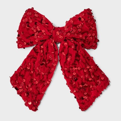 Girls' Sequin Bow Barrette - Cat & Jack™ Red