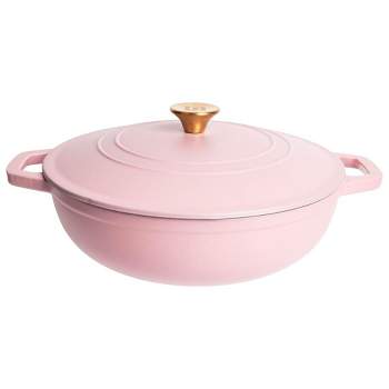 Crock-pot 2 Piece Artisan 5 Quarts Enamled Cast Iron Dutch Oven in Blush Pink
