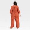 Women's Flutter Elbow Sleeve Tie-Front Jumpsuit - Ava & Viv™ - 2 of 3