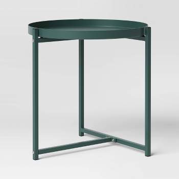 Steel Square Tray Top Outdoor Portable Side Table Green - Room Essentials™
