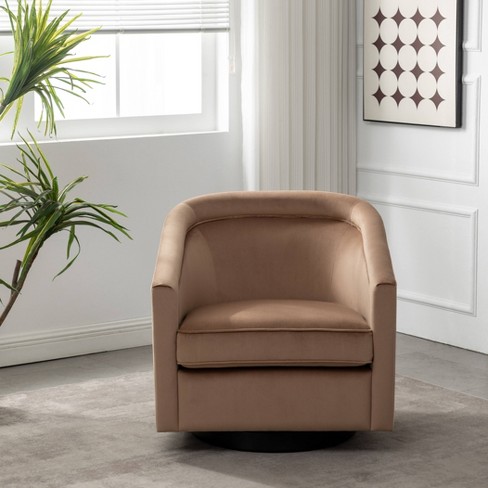 Velvet barrel swivel deals chair