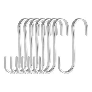 Unique Bargains Stainless Steel Kitchen Room Multiple Uses S Shape Hooks 8 Pcs - 1 of 3