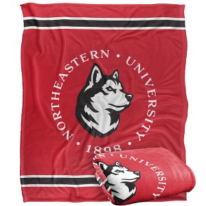 Northeastern University Primary Logo Silky Touch Blanket White 50x60 - 1 of 4