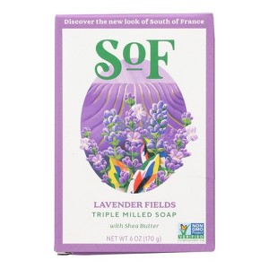 South of France Natural Body Care Lavender Fields Triple Milled Soap - 6 oz - 1 of 4