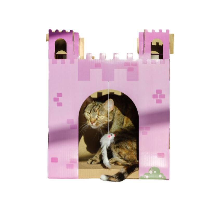 Midlee Pink Castle Cat Scratcher House, 1 of 7