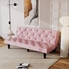 MAYEERTY Velvet Transformation Sofa Bed for Family Living Room Apartment Bedroom Pink - 2 of 4