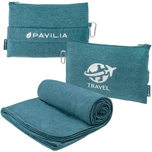 PAVILIA Soft Compact Travel Blanket and Pillow, Foldable Airplane Lightweight Portable Set, Flight Camping Plane Car Gift - 1 of 4