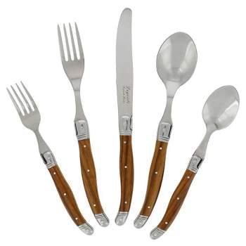 French Home Laguoile 20pc Stainless Steel Silverware Set Silver : Target