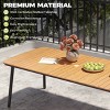 Pellebant 2.1m Patio Dining Table 6-8 People Durable WPC Tabletop Aluminum Frame Indoor/Outdoor Dining Table for Backyards Poolside Gardens - 3 of 4