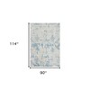 Ivory And Sky Blue Abstract Area Rug - 3 of 4