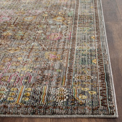 Valencia Grey and Multicolor Synthetic Runner Rug, 2'3" x 12'