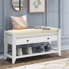 Zeus & Ruta Multipurpose Entryway Storage Bench with Cushioned Seat, Drawers & Shoe Rack - 3 of 4