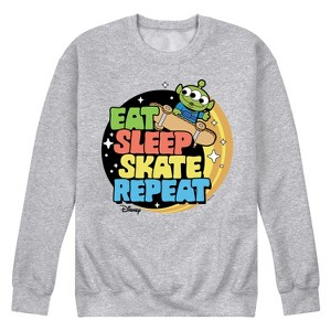 Men's - Toy Story - Aliens Eat Sleep Skate Repeat Graphic Fleece Sweatshirt - 1 of 4