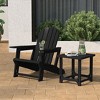 WestinTrends Azura 2-Piece HDPE Plastic Adirondack Patio Chair With 18" Side Table Set, Black - 2 of 4