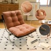 Faux Leather Armchair, High Back Modern Accent Chair with Metal Legs, Oversized Sofa Chair with Soft Padded - ModernLuxe - 4 of 4