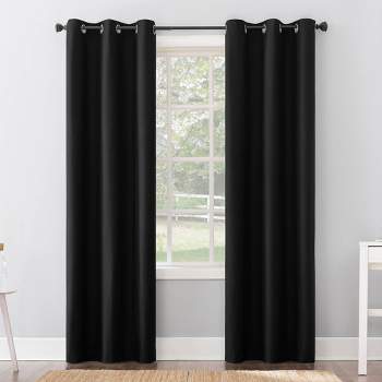 1pc 40"x84" Sheer Cyrus Thermal Curtain Panel Black - Sun Zero