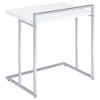 23.5" Rectangular Snack Table with High Gloss Top and Metal Legs, Ideal for Living Room or Office - 3 of 4